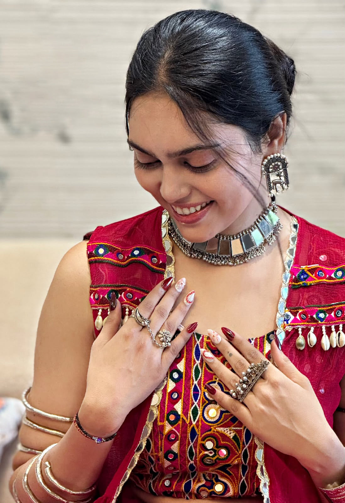 3 Peice Red Chaniya Choli