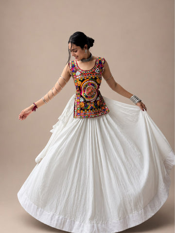 White With Handcrafted Kutchi