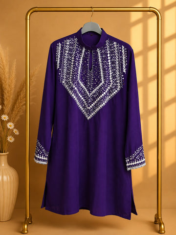 Royal Purple Handworked Kurta
