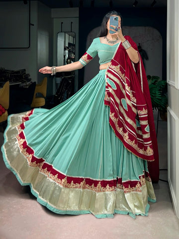 Mint Green Embroidered Choli