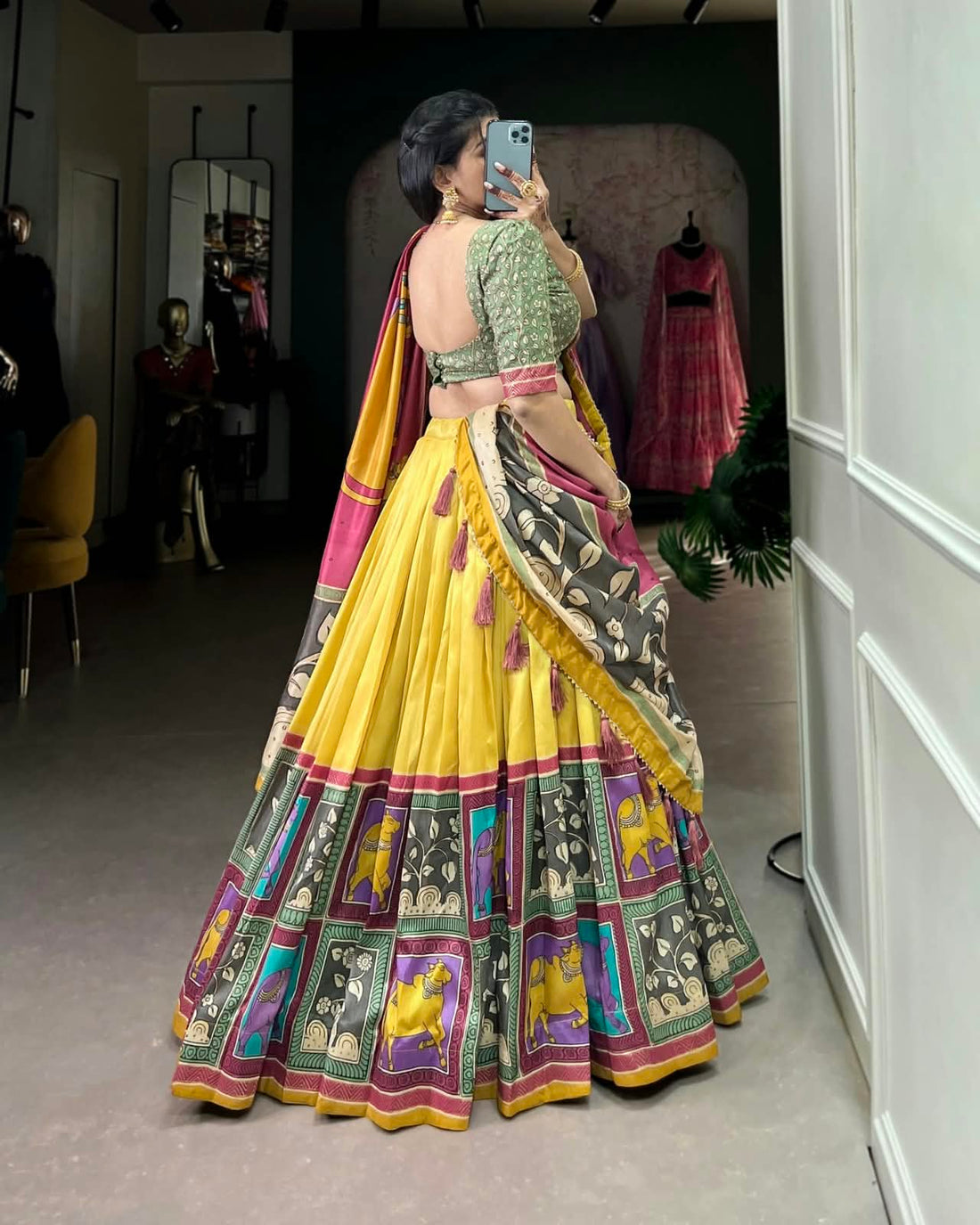 Royal Mustard Mosaic Lehenga