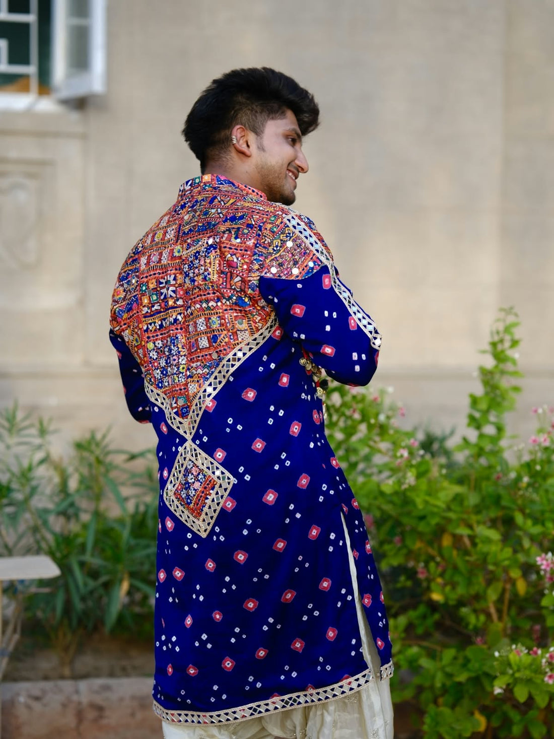 Royal Blue Mirror Work Kurta Set