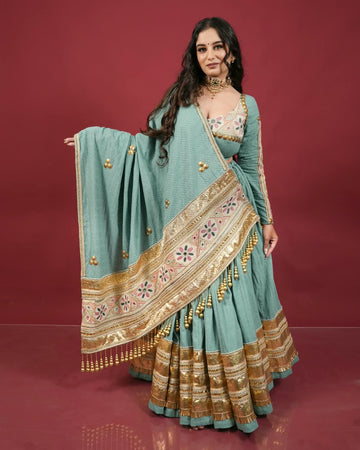 Zari Border Lehenga Saree