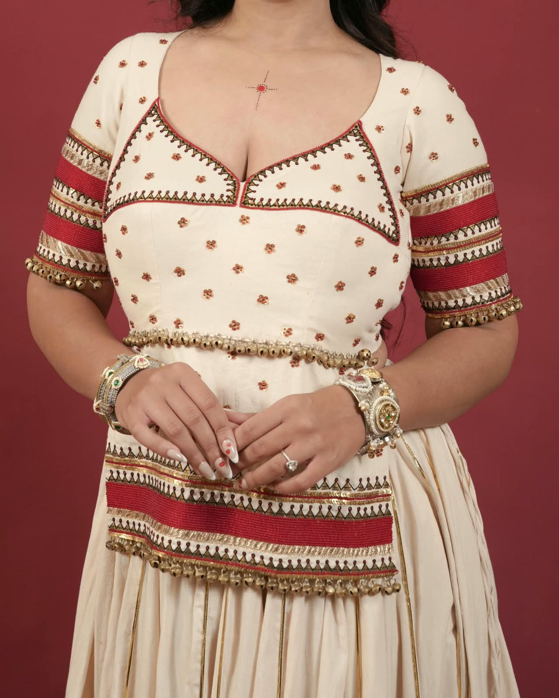 Ivory Flared Lehenga Set
