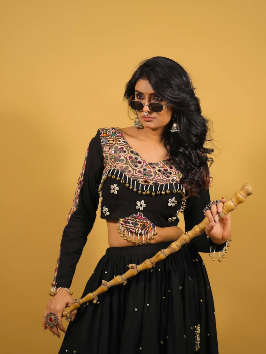 Black Mirror Work Lehenga Set
